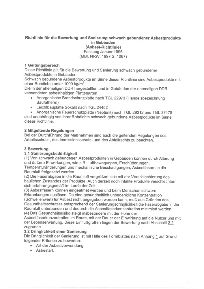 Asbestrichtlinie